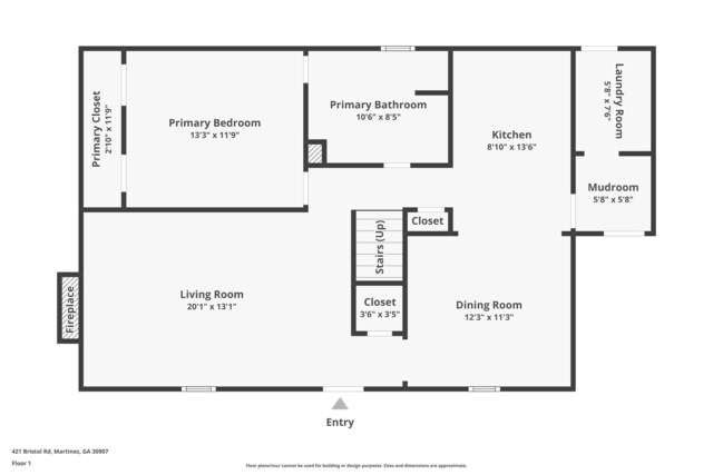421 Bristol Rd, Martinez, GA 30907 - view of home floor plan