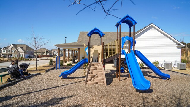 view of play area featuring central AC