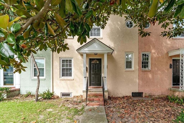 801 Monte Sano Ave, Augusta, GA 30904 - property entrance featuring stucco siding and crawl space