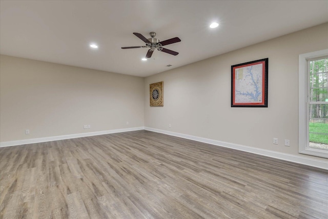 107 Stonebridge Loop, Mccormick, SC 29835 - empty room with baseboards, ceiling fan, recessed lighting, and wood finished floors