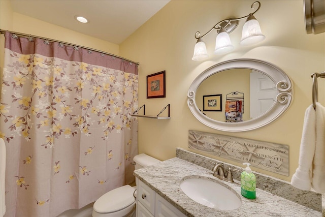 107 Stonebridge Loop, Mccormick, SC 29835 - full bath featuring toilet, vanity, and a shower with shower curtain