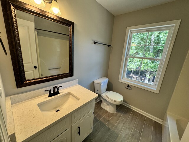 bathroom with vanity and toilet