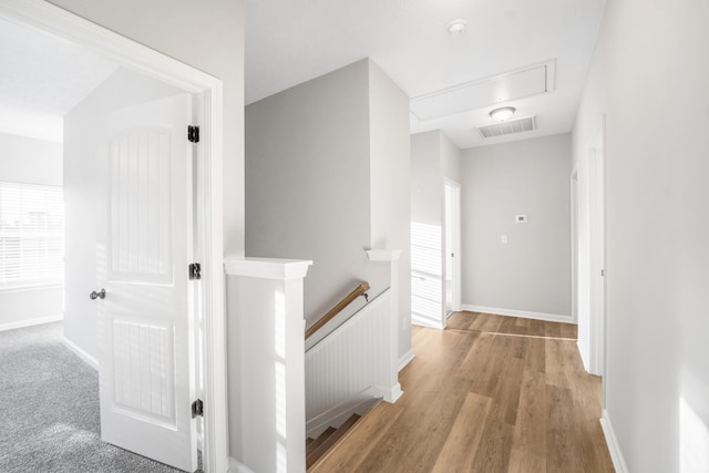 hallway featuring light wood-type flooring