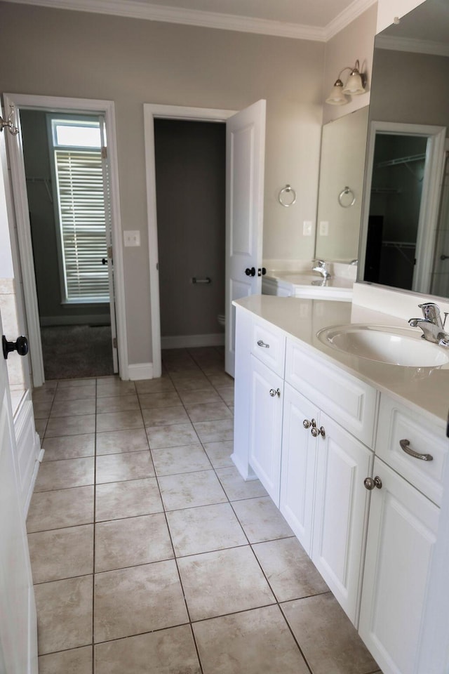 1212 Sumter Landing Ln, Evans, GA 30809 - full bathroom with ornamental molding, vanity, and tile patterned floors