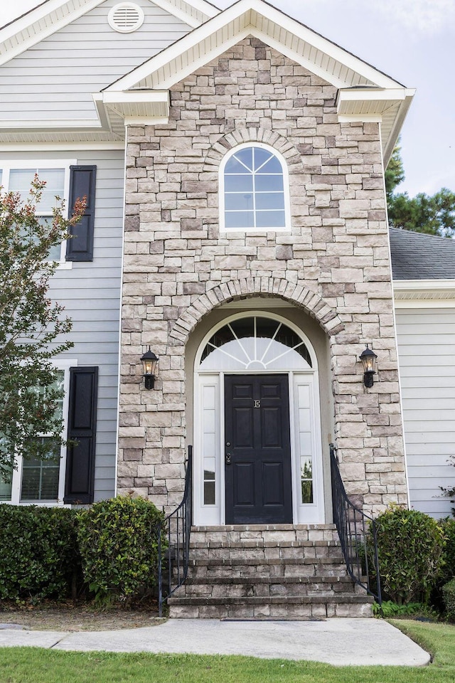 1212 Sumter Landing Ln, Evans, GA 30809 - entrance to property with stone siding