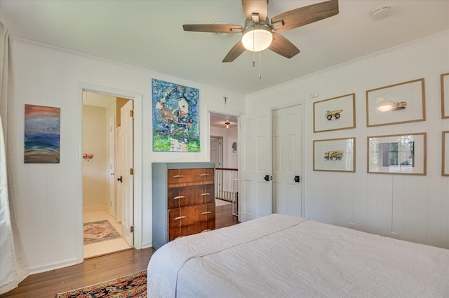 508 Scotts Way, Augusta, GA 30909 - bedroom with wood finished floors, ensuite bath, ceiling fan, and crown molding