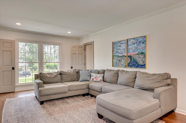 508 Scotts Way, Augusta, GA 30909 - living room featuring ornamental molding, light wood-style floors, and recessed lighting