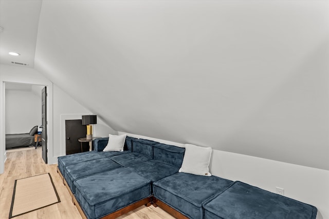 1008 Folly Run Dr, Lincolnton, GA 30817 - sitting room featuring vaulted ceiling, light wood-style floors, and recessed lighting