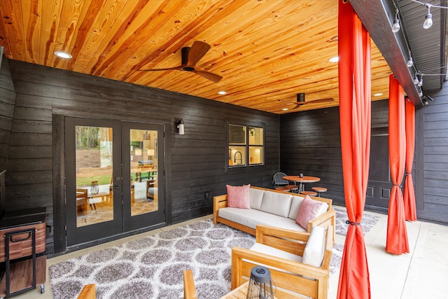 1008 Folly Run Dr, Lincolnton, GA 30817 - view of patio / terrace with french doors and a ceiling fan