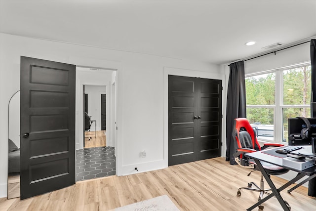 1008 Folly Run Dr, Lincolnton, GA 30817 - office area featuring wood finished floors and recessed lighting