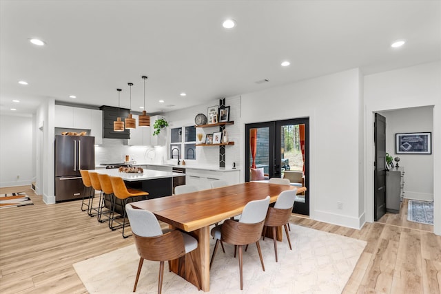 1008 Folly Run Dr, Lincolnton, GA 30817 - dining space with light wood-style flooring and recessed lighting