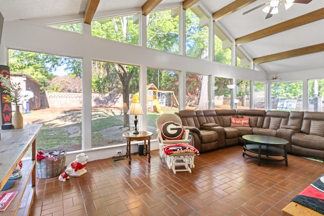 4065 S Goshen Lake Dr, Augusta, GA 30906 - sunroom / solarium with beam ceiling and high vaulted ceiling