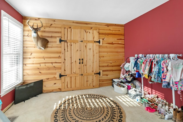 4065 S Goshen Lake Dr, Augusta, GA 30906 - interior space featuring carpet floors and wood walls
