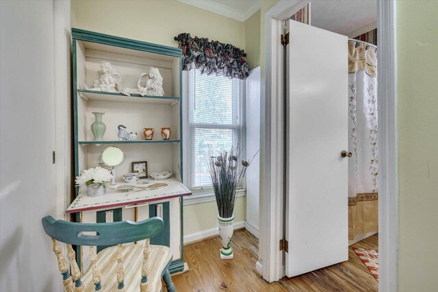 interior space with light hardwood / wood-style flooring