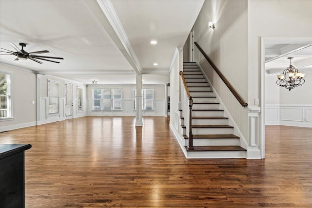 304 Ash Ct, Evans, GA 30809 - interior space with ornamental molding, wood finished floors, and a decorative wall