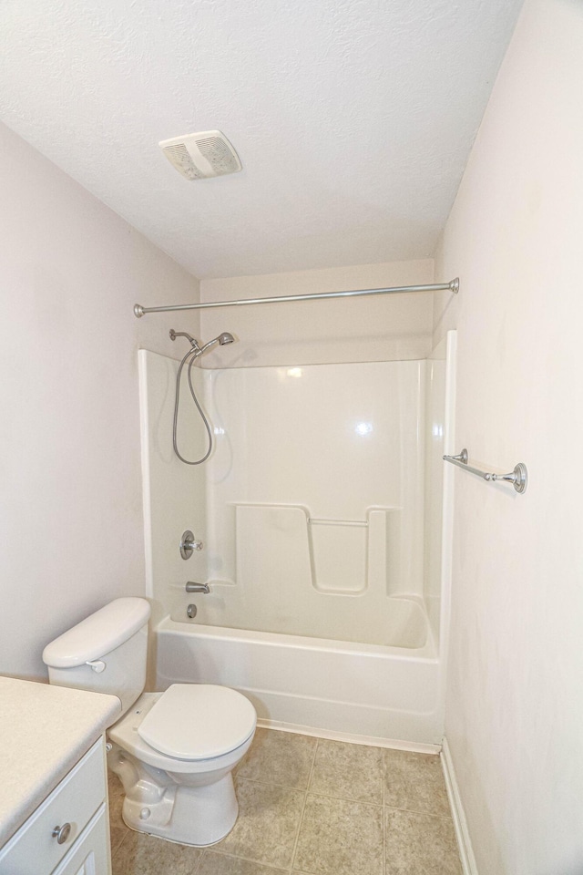 944 Cannock St, Grovetown, GA 30813 - bathroom with vanity,  shower combination, a textured ceiling, and tile patterned floors