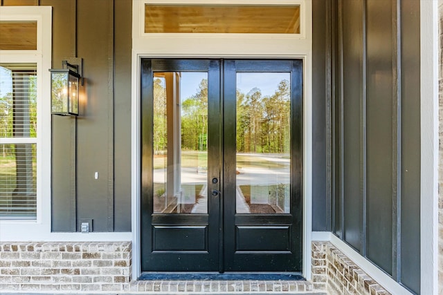 2120 Shell Point Ct, Harlem, GA 30814 - property entrance featuring french doors and board and batten siding
