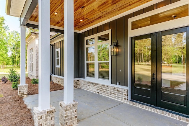 2120 Shell Point Ct, Harlem, GA 30814 - doorway to property featuring french doors and board and batten siding