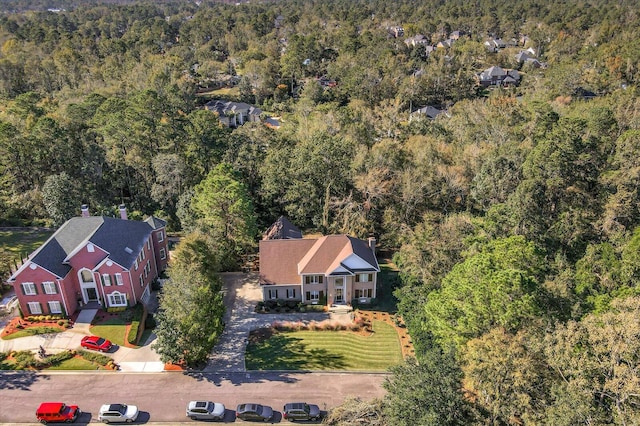 bird's eye view with a forest view