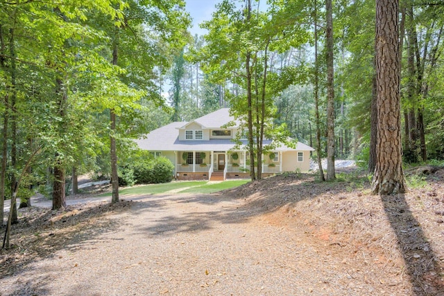 4142 Rivermont Dr, Evans, GA 30809 - view of front of property featuring crawl space, a porch, dirt driveway, and a shingled roof