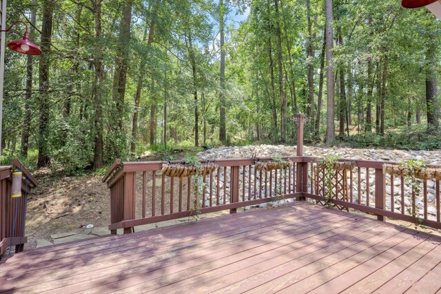 4142 Rivermont Dr, Evans, GA 30809 - wooden deck featuring a wooded view