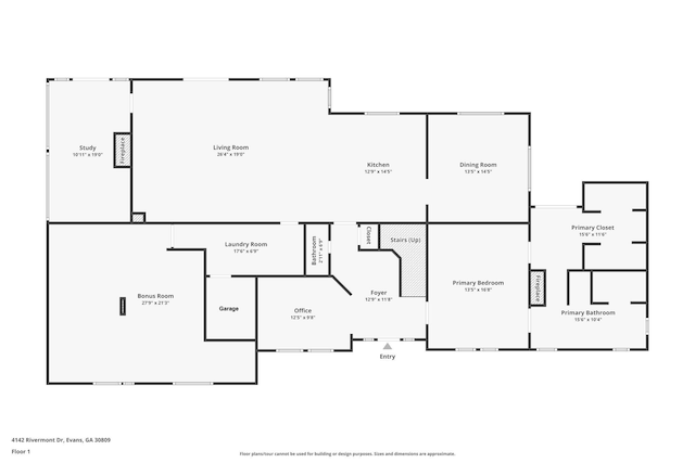 4142 Rivermont Dr, Evans, GA 30809 - view of room layout