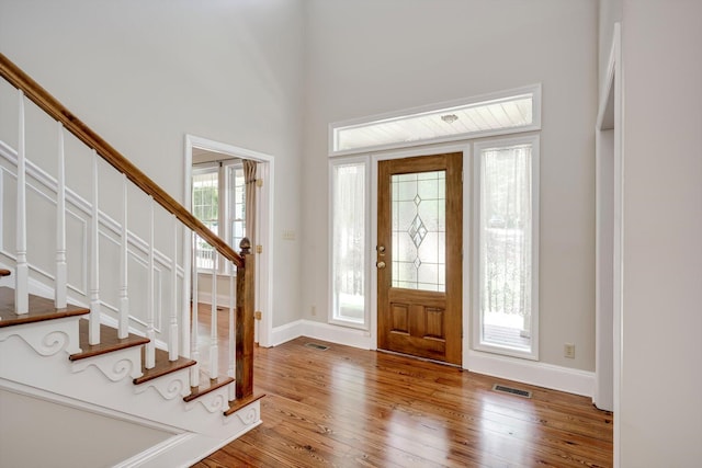 4142 Rivermont Dr, Evans, GA 30809 - foyer with stairs and wood finished floors