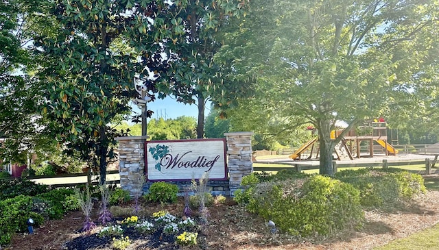 view of community sign
