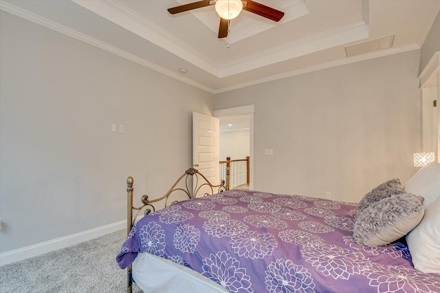 649 Bent Creek Dr, Evans, GA 30809 - bedroom featuring carpet flooring, a raised ceiling, baseboards, and ornamental molding