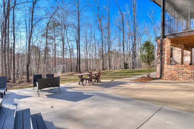 649 Bent Creek Dr, Evans, GA 30809 - view of patio with a wooded view