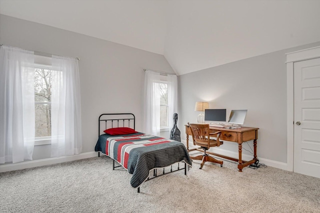 649 Bent Creek Dr, Evans, GA 30809 - bedroom featuring baseboards, carpet, and vaulted ceiling