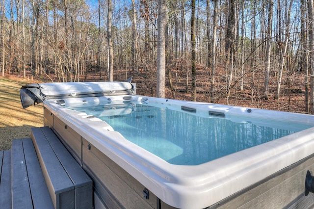 649 Bent Creek Dr, Evans, GA 30809 - view of swimming pool featuring a hot tub