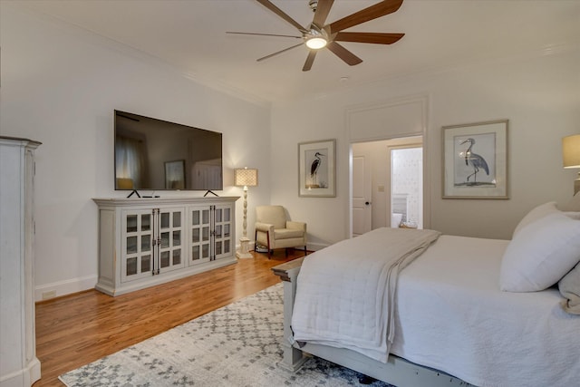 704 Summergate Ct, Augusta, GA 30909 - bedroom with ornamental molding, wood finished floors, and ceiling fan
