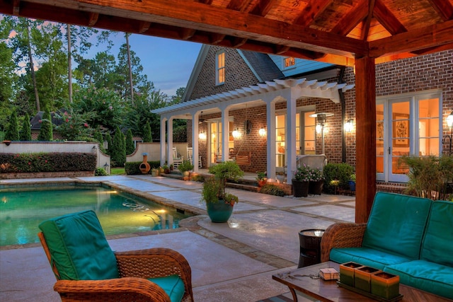 704 Summergate Ct, Augusta, GA 30909 - view of patio with french doors and outdoor lounge area