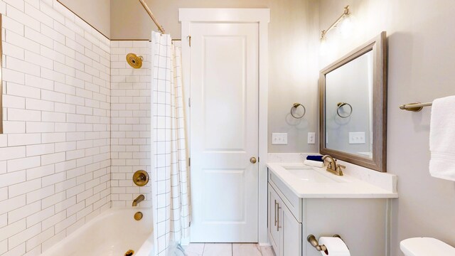 243 Walton Heath Way, Aiken, SC 29803 - bathroom featuring shower / bath combo with shower curtain, vanity, and toilet