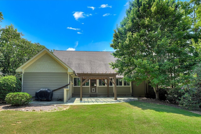 525 Brigham Trl, Augusta, GA 30909 - back of property with a pergola, a patio, a lawn, and a shingled roof