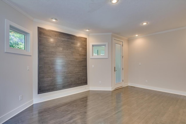 525 Brigham Trl, Augusta, GA 30909 - unfurnished room featuring dark wood finished floors, crown molding, and recessed lighting