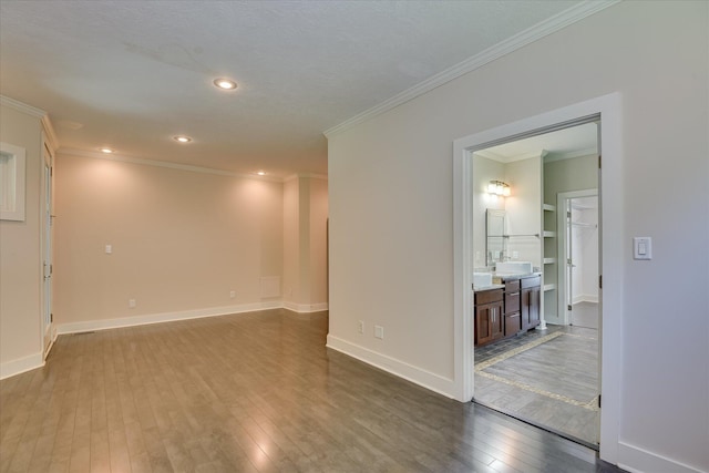 525 Brigham Trl, Augusta, GA 30909 - spare room with hardwood / wood-style flooring, crown molding, and recessed lighting