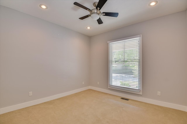 525 Brigham Trl, Augusta, GA 30909 - spare room featuring light colored carpet, recessed lighting, and ceiling fan