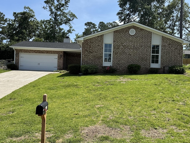 3112 Fieldstone Cir, Augusta, GA 30907 - mid-century home featuring brick siding, concrete driveway, an attached garage, and a front yard