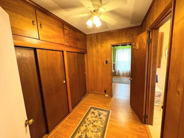 289 Cathy Dr, Warrenville, SC 29851 - corridor with light wood finished floors and wood walls