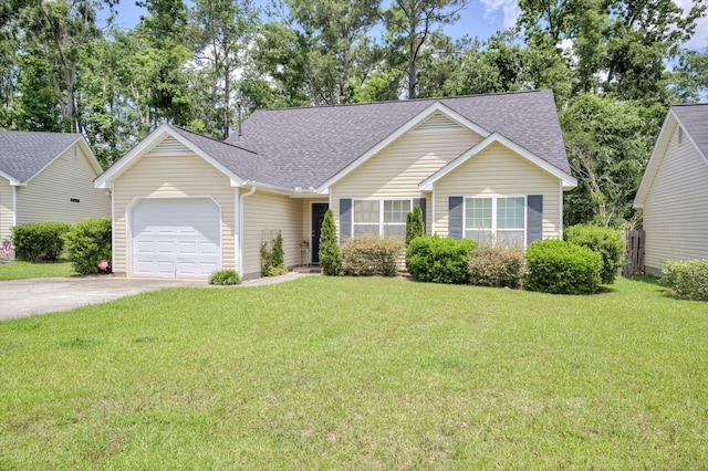 543 Cranberry Cir, Grovetown, GA 30813 - single story home with an attached garage, a shingled roof, driveway, and a front lawn