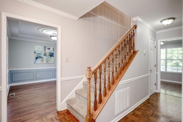 123 Sugar Maple Ln, Martinez, GA 30907 - stairway with ornamental molding and a decorative wall
