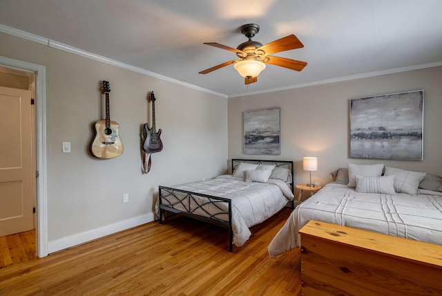 3011 Fox Spring Rd, Augusta, GA 30909 - bedroom featuring light wood finished floors, crown molding, and a ceiling fan