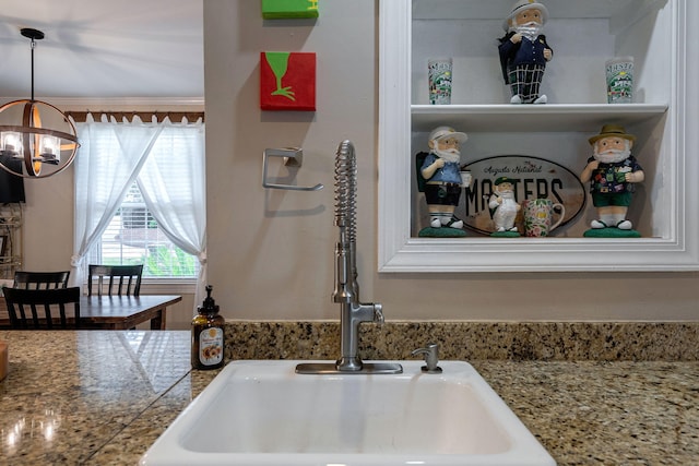 3011 Fox Spring Rd, Augusta, GA 30909 - kitchen view of a chandelier and tile counters