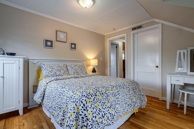 3011 Fox Spring Rd, Augusta, GA 30909 - bedroom with wood finished floors, ornamental molding, and lofted ceiling