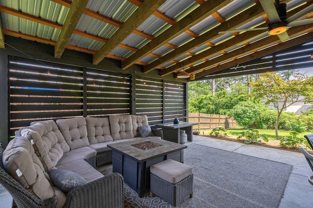 3011 Fox Spring Rd, Augusta, GA 30909 - view of patio with an outdoor living space with a fire pit