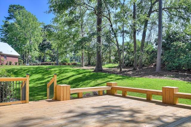 4 Shadowmoor Ct, North Augusta, SC 29841 - wooden terrace with a yard and view of scattered trees