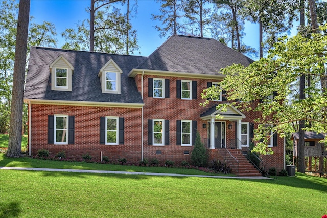 4 Shadowmoor Ct, North Augusta, SC 29841 - view of front facade featuring a front lawn, brick siding, and roof with shingles