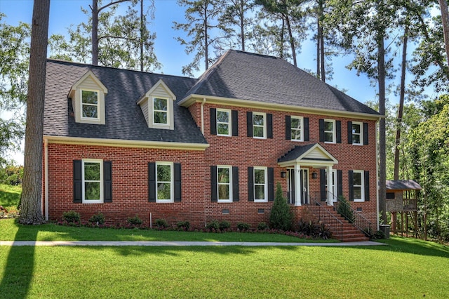 4 Shadowmoor Ct, North Augusta, SC 29841 - view of front of property with brick siding, a front lawn, and roof with shingles